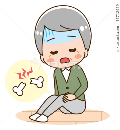膝蓋痛苦資深年長人例證 57712939
