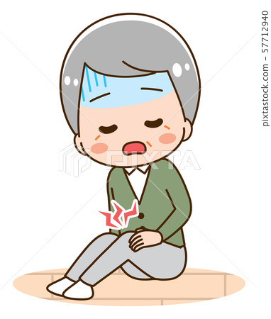 Knee pain senior elderly man illustration Knee pain senior elderly man illustration 57712940