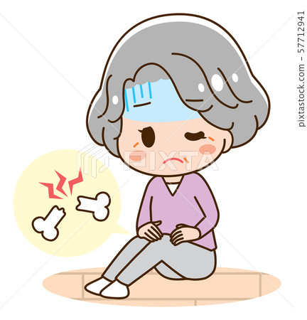 Knee pain senior elderly woman illustration Knee pain senior elderly woman illustration 57712941