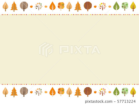 Scandinavian style autumn colored trees and small apple frame (up and down) Scandinavian style autumn colored trees and small apple frame (up and down) 57713224