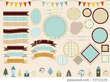 斯堪的納維亞風格圓點裝飾框（藍色） 57713230