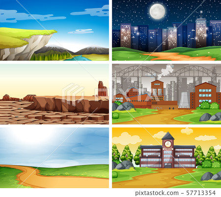 Set of scenes in nature setting Set of scenes in nature setting 57713354