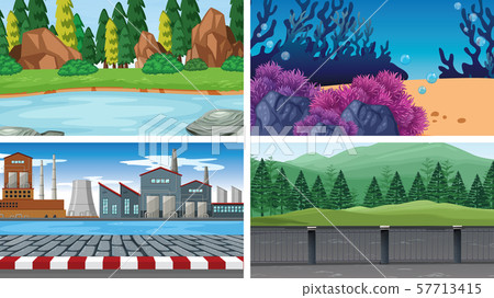 Set of scenes in nature setting 57713415