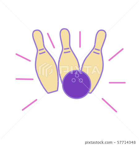 Bowling Ball Hitting Strike Monoline Bowling Ball Hitting Strike Monoline 57714348