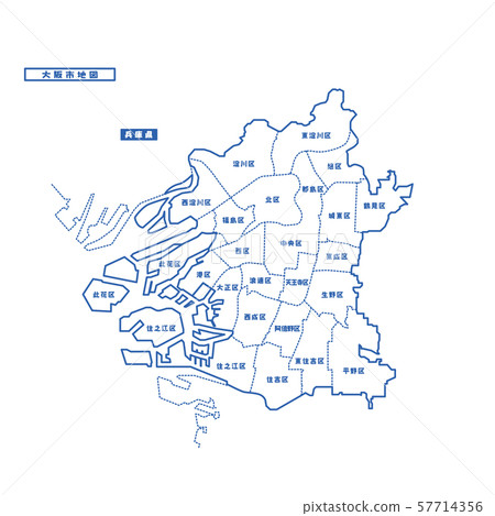Osaka City Map Simple White Map City Osaka City Map Simple White Map City 57714356