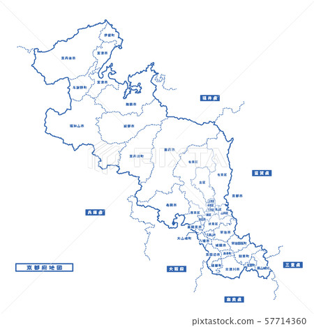 京都地圖簡單的白色地圖城市 57714360