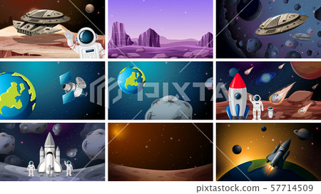 Set of space backgrounds - Stock Illustration [57714509] - PIXTA
