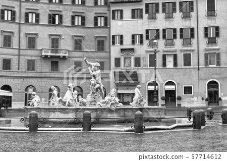 The Fountain of Neptune in the Square Navona. 57714612