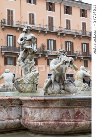 Fountain del Moro on Navona Square in Rome 57714613