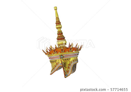 An isolated image with white background of Manohra's crown An isolated image with white background of Manohra's crown 57714655