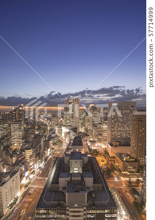 Osaka night view / Osaka station building 3 57714999