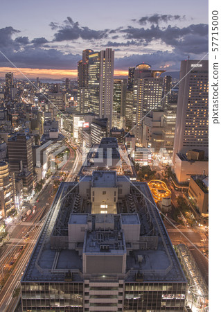Osaka night view / Osaka station building 3 57715000