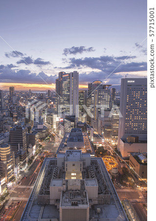 Osaka night view / Osaka station building 3 Osaka night view / Osaka station building 3 57715001