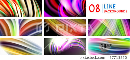 Set of spectrum flowing liquid lines backgrounds. Set of spectrum flowing liquid lines backgrounds. 57715250