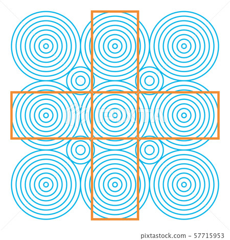 Optical illusion, colorful blocks, different shapes 57715953