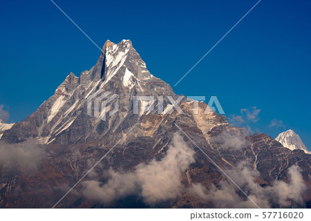 Fishtail peak or Machapuchare mountain with clear sky 57716020