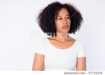Face of young beautiful African woman thinking Face of young beautiful African woman thinking 57716876