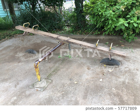 wooden seesaw