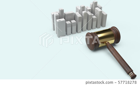 The Building and justice hammer image for property law concept 3d rendering. 57718278