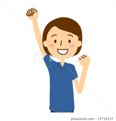 Woman fist blue in polo shirt 57718357