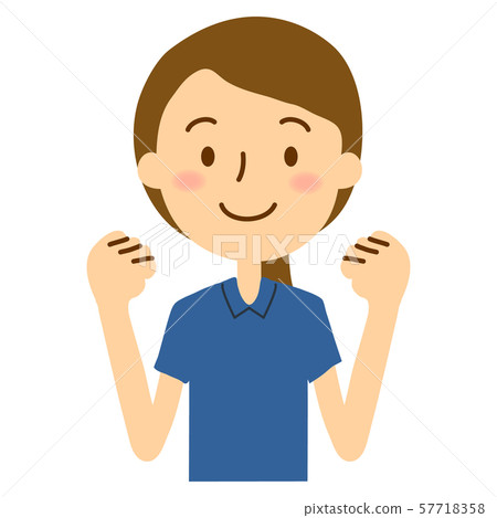 Polo shirt woman guts pose blue 57718358