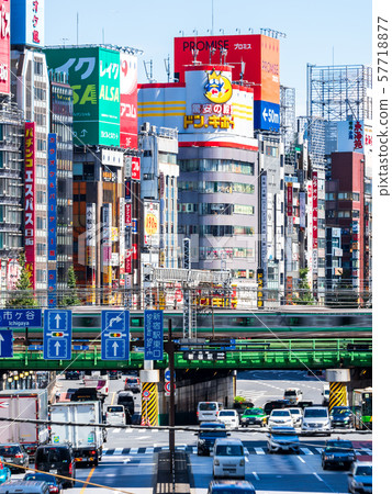 Tokyo city landscape Shinjuku vertical position 57718877