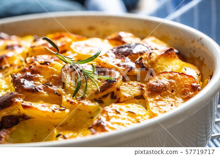 Roasted potatoes in baking dish traditional easten Roasted potatoes in baking dish traditional easten 57719717