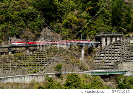 Shiba cherry blossoms and Apt type railway Shiba cherry blossoms and Apt type railway 57721085