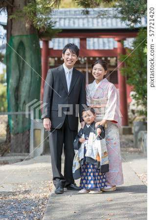 festival day for children of three, five and seven years of age, family, shrine 57721420