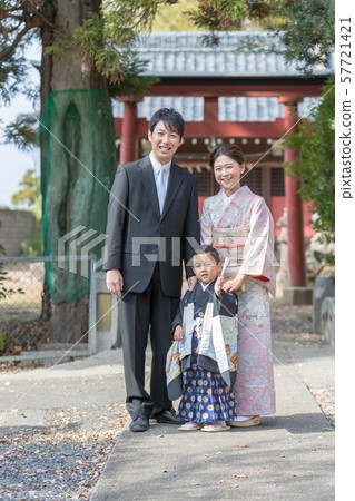 festival day for children of three, five and seven years of age, family, shrine 57721421