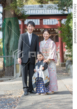 festival day for children of three, five and seven years of age, family, shrine 57721422