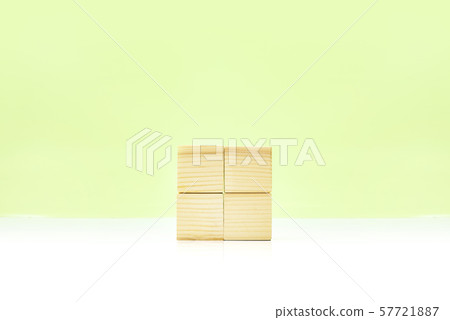Stack of wooden block toy on the table 57721887