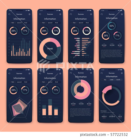 Different UI, UX, GUI screens and flat web icons for mobile apps Different UI, UX, GUI screens and flat web icons for mobile apps 57722532