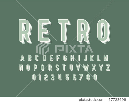 Retro font and alphabet. Stock vector illustration 57722696