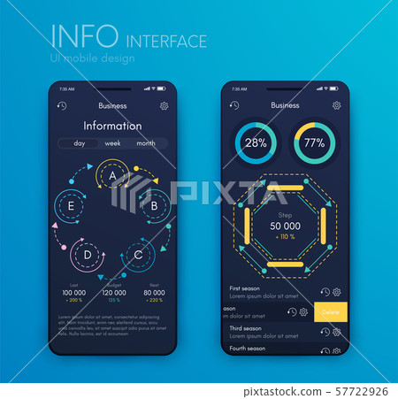 Mobile application interface. Ui design, stock vector 57722926
