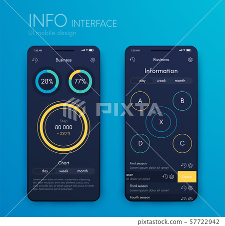 Mobile application interface. Ui design, stock vector 57722942
