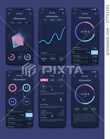Different UI, UX, GUI screens and flat web icons for mobile apps 57723101