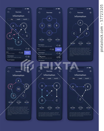 Different UI, UX, GUI screens and flat web icons for mobile apps Different UI, UX, GUI screens and flat web icons for mobile apps 57723105