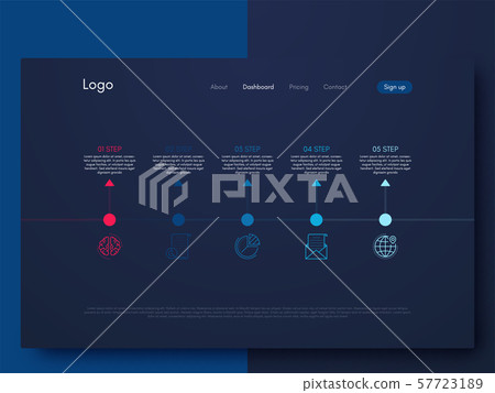 Vector Infographic design template with five option 57723189