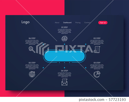 Vector Infographic design template with six option 57723193