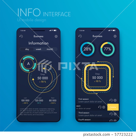 Mobile application interface. Ui design, stock vector 57723222