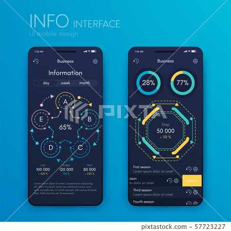 Mobile application interface. Ui design, stock vector 57723227