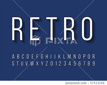 Retro font and alphabet. Stock vector illustration Retro font and alphabet. Stock vector illustration 57723248