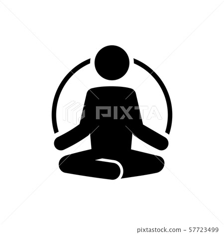 Yoga fitness icon in flat style. Meditate concept Yoga fitness icon in flat style. Meditate concept 57723499