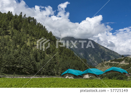 Tourist campsite at Chitkul, Himachal Pradesh, India 57725149