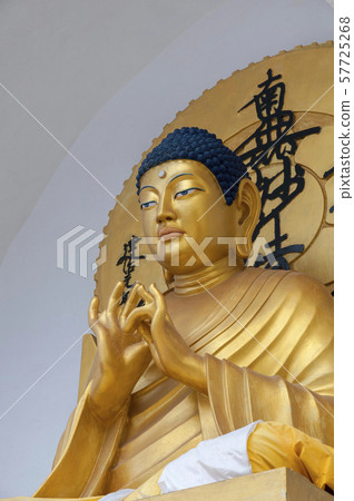 Goldern Buddha statue at Shanti Stupa, Ladakh, India 57725268