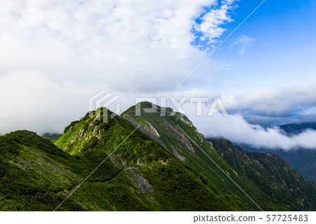 View of Mt. Akazawa from Mt. Narusawa, Northern Alps 57725483