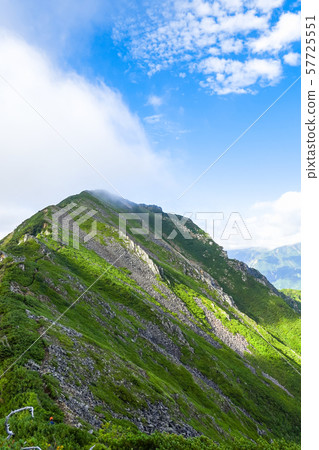 Akazawadake seen from the North Alps and Narusawadake Akazawadake seen from the North Alps and Narusawadake 57725551