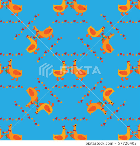 Couple geese seamless vector texture pattern. Couple geese seamless vector texture pattern. 57726402