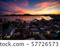 Panoramic view of a sunset over the city of Coron, Philippines 57726573